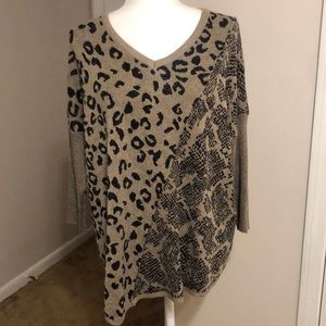 NWOT Democracy leopard sweater